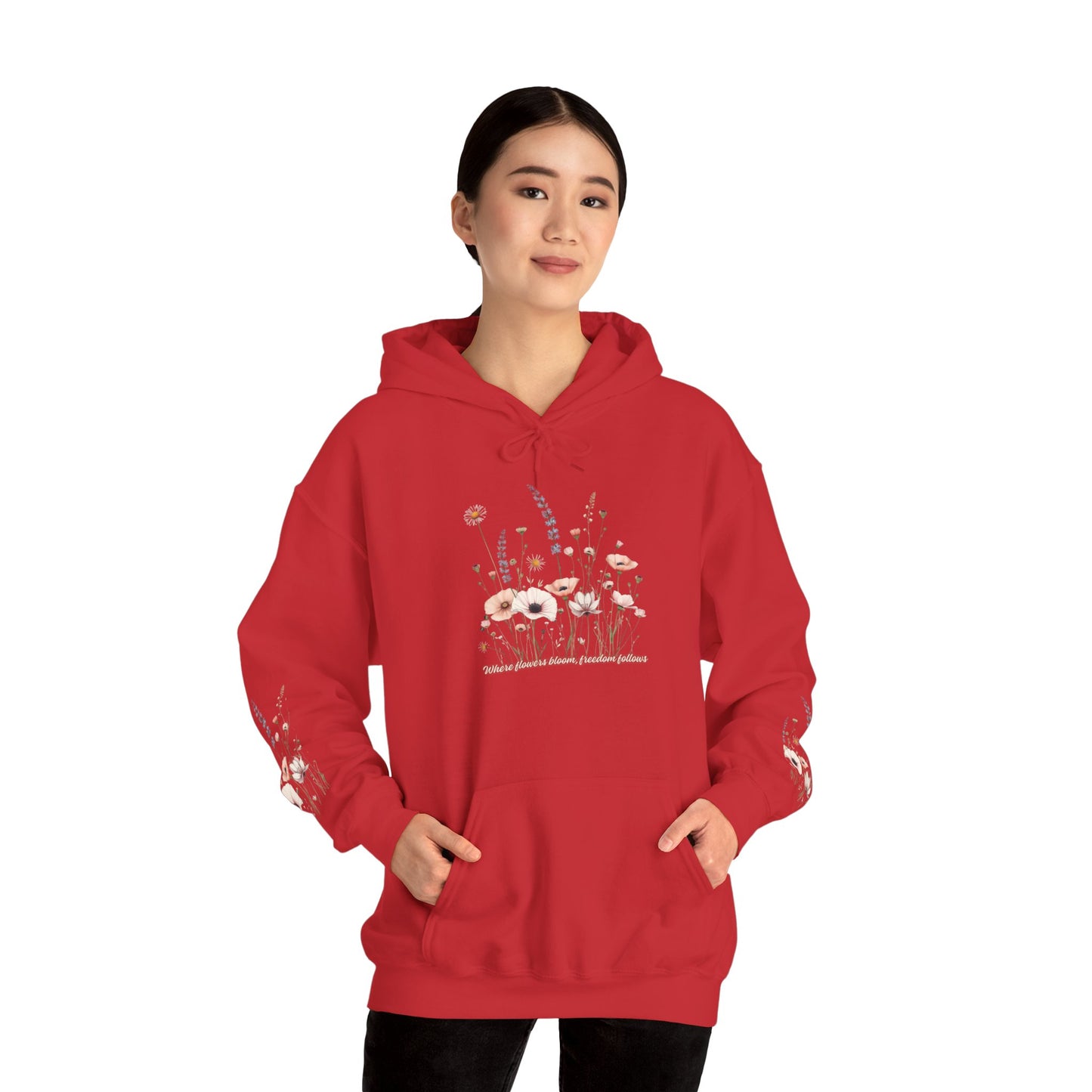 Floral Meadow Hoodie — Soft Pastel Wildflower Garden Pullover