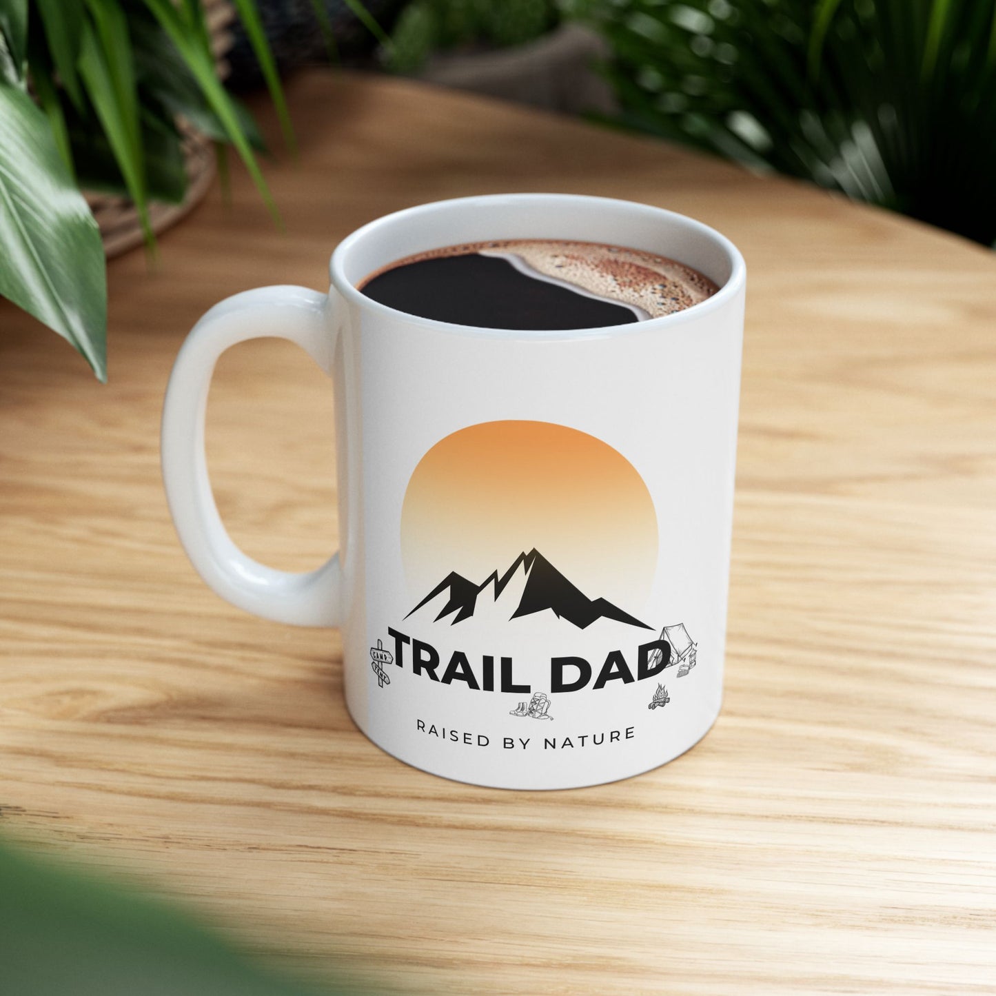 Travel Dad Coffee Mug — Mountain Sunset Ceramic Mug (11oz)