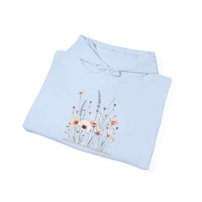 Floral Meadow Hoodie — Soft Pastel Wildflower Garden Pullover