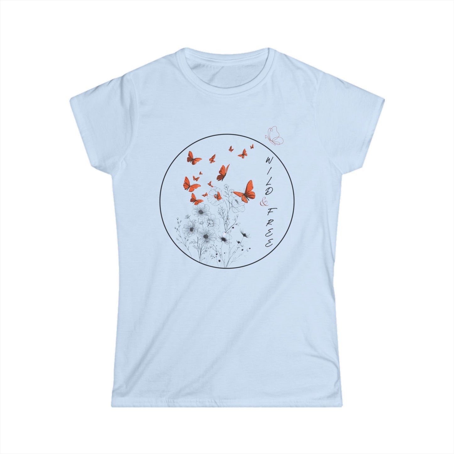 Butterfly Flight Women's Tee - Nature Inspired Botanical T-Shirt