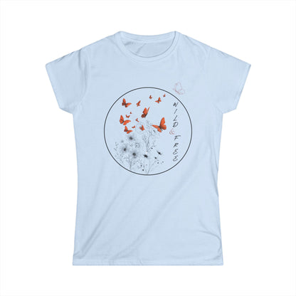 Butterfly Flight Women's Tee - Nature Inspired Botanical T-Shirt