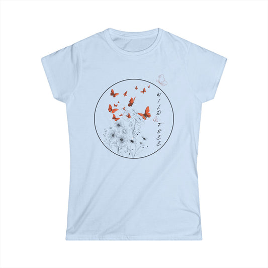 Butterfly Flight Women's Tee - Nature Inspired Botanical T-Shirt