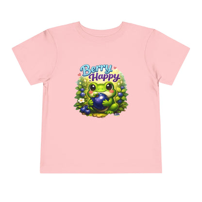 Berry Happy Frog Toddler Tee — Cute Blueberry Frog Kids T-Shirt