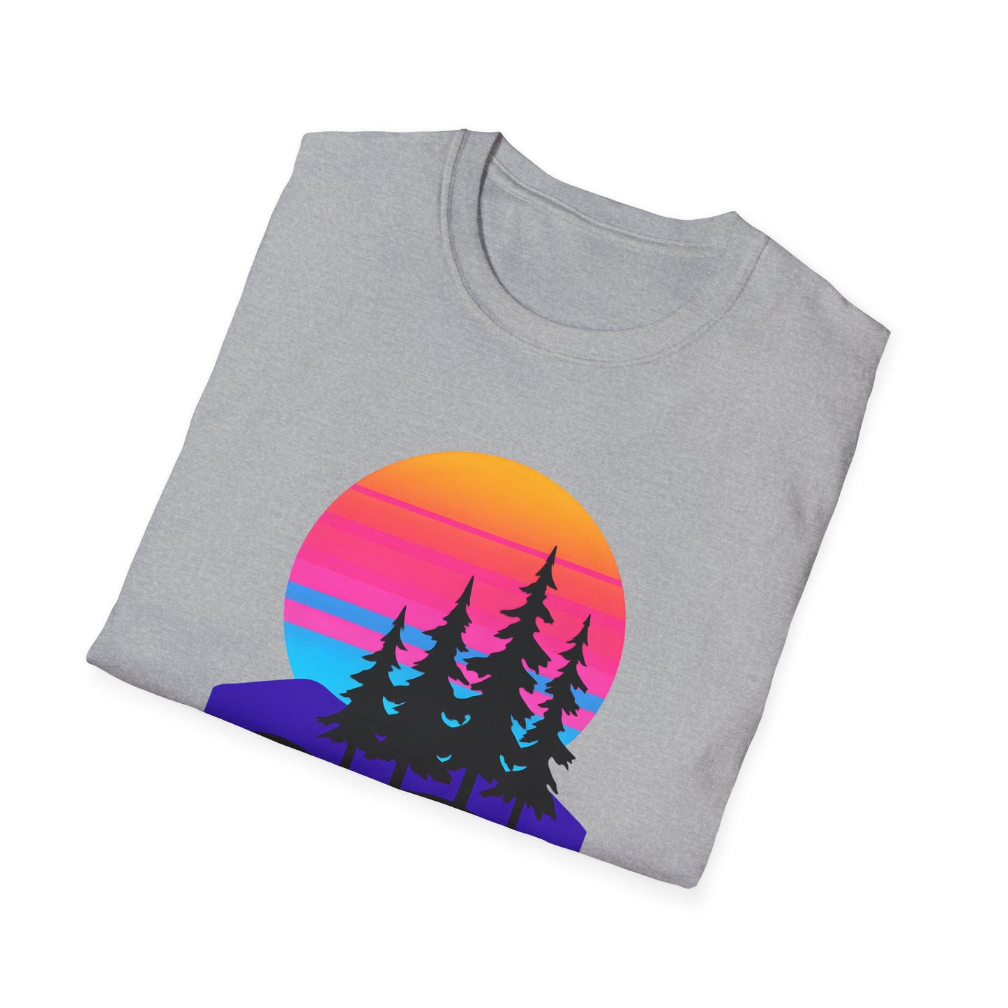 Sunset Pines T-Shirt — Retro Mountain Sunset Graphic Tee