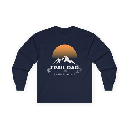 Trail Dad Long Sleeve Tee — Sunset Mountain Hiking Shirt