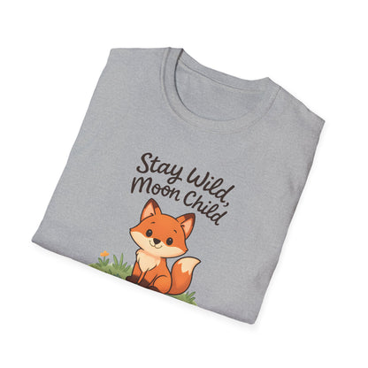 Fox T-Shirt — "Stay Wild, Moon Child" Cute Woodland Graphic Tee