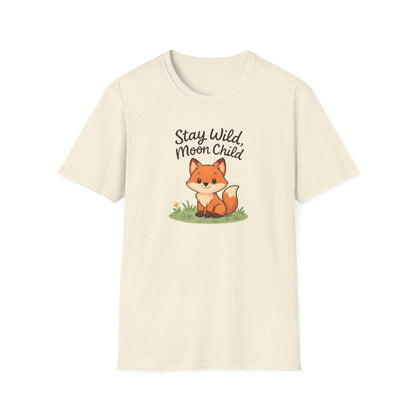 Fox T-Shirt — "Stay Wild, Moon Child" Cute Woodland Graphic Tee