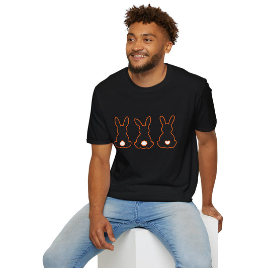 Bunny Trio Silhouette T-Shirt — Cute Easter Rabbit Graphic Tee