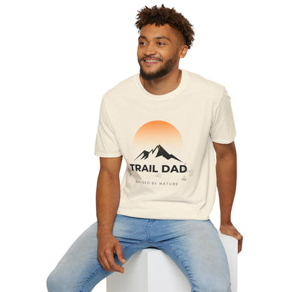 Trail Dad T-Shirt — Mountain Sunrise Hiking Tee for Outdoor Dads