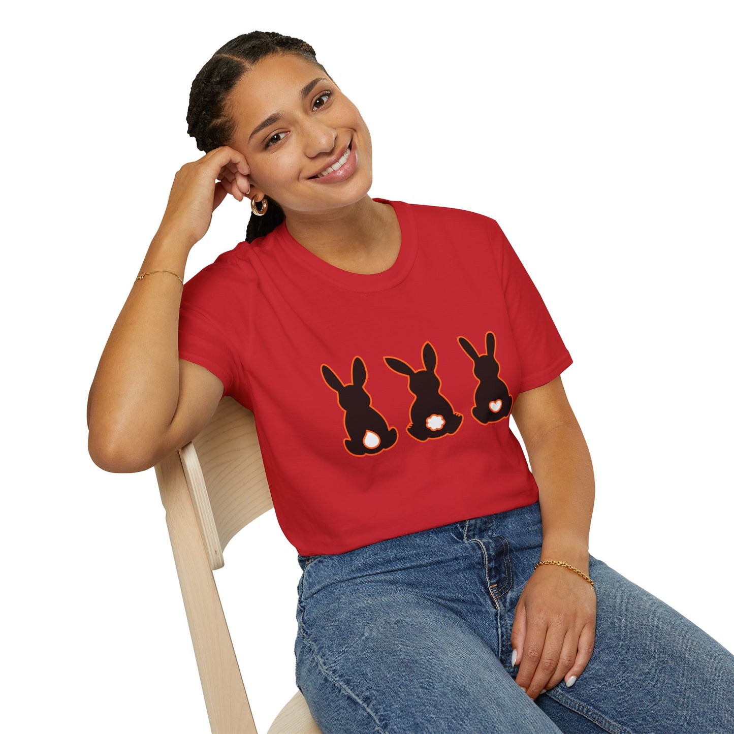 Bunny Trio Silhouette T-Shirt — Cute Easter Rabbit Graphic Tee