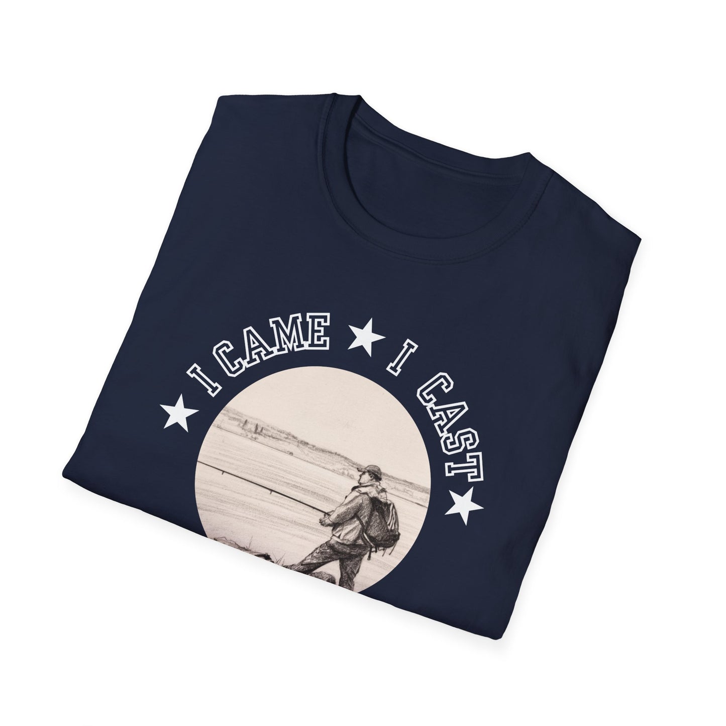 Fishing T-Shirt — "I Came, I Cast, I Conquered" Vintage Angler Tee