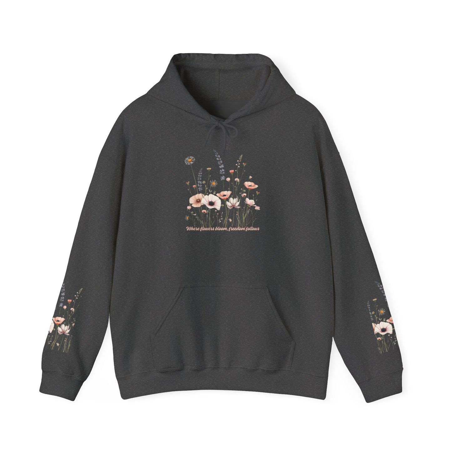 Floral Meadow Hoodie — Soft Pastel Wildflower Garden Pullover
