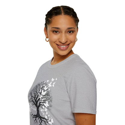 Butterfly Tree Graphic T‑Shirt — Nature Dreamscape Tee