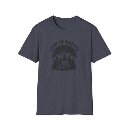 Lost in Nature Camping T-Shirt — Vintage Tent & Pine Trees Outdoor Shirt