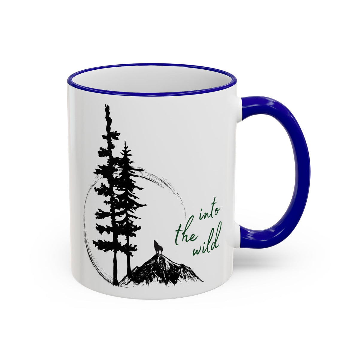 Adventure Coffee Mug — 'Get Out of Office' Forest Accent Rim & Handle Mug (11oz)