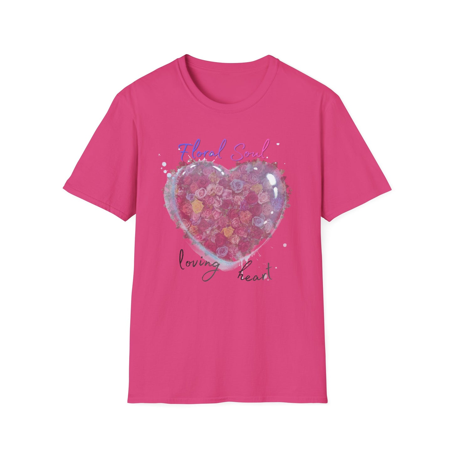 Floral Soul Loving Heart T-Shirt — Watercolor Heart Floral Tee for Women & Moms