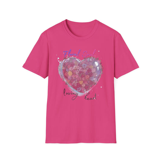 Floral Soul Loving Heart T-Shirt — Watercolor Heart Floral Tee for Women & Moms