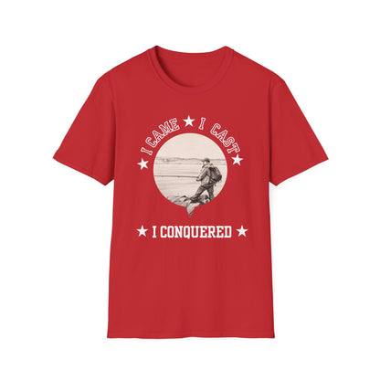 Fishing T-Shirt — "I Came, I Cast, I Conquered" Vintage Angler Tee