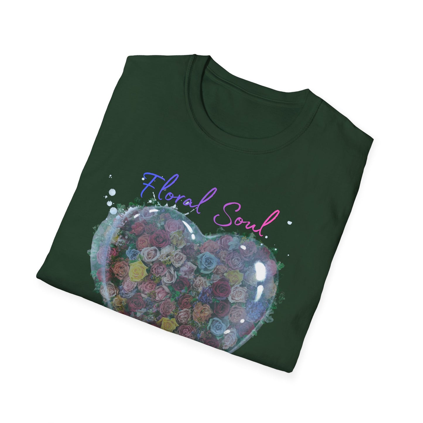 Floral Soul Loving Heart T-Shirt — Watercolor Heart Floral Tee for Women & Moms