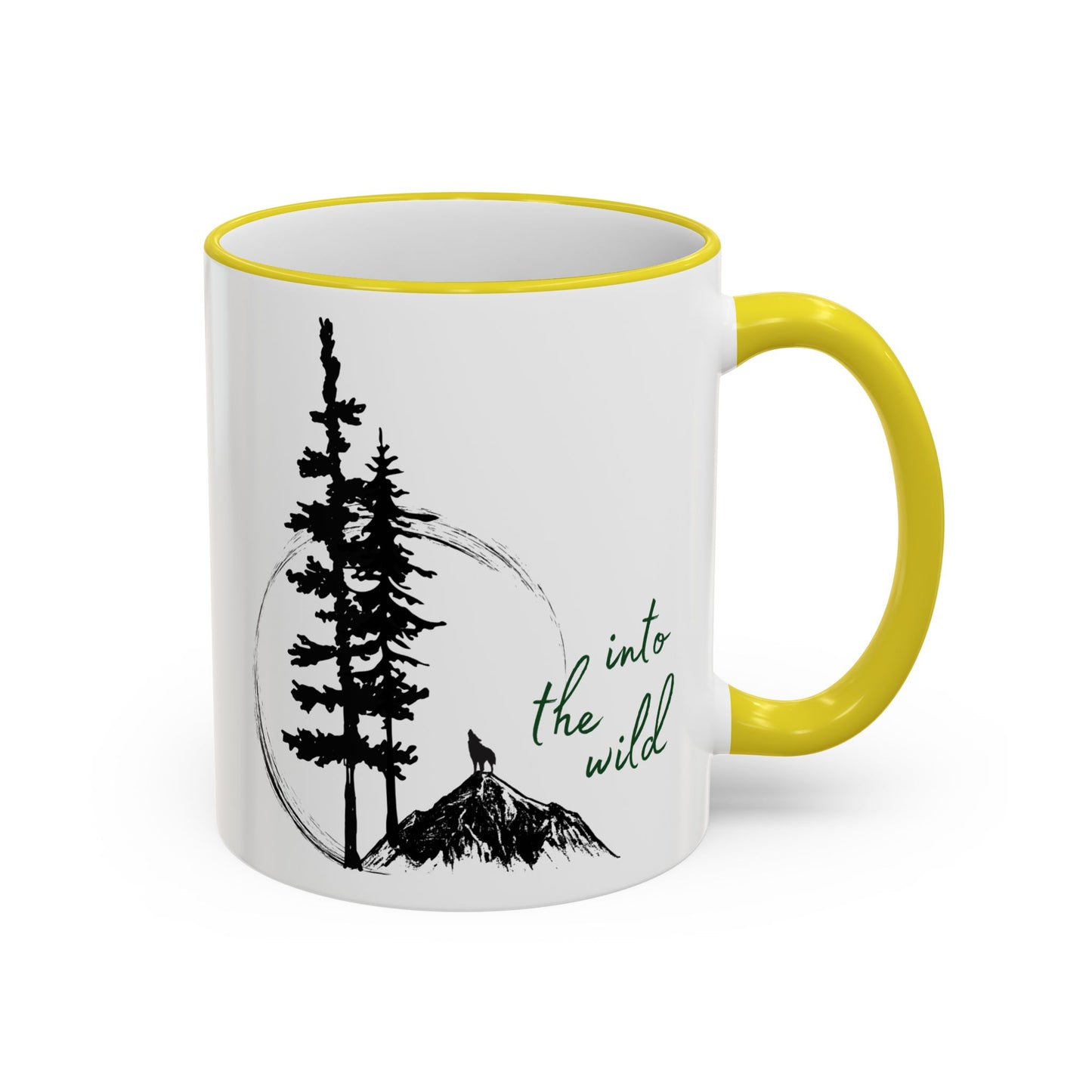 Adventure Coffee Mug — 'Get Out of Office' Forest Accent Rim & Handle Mug (11oz)