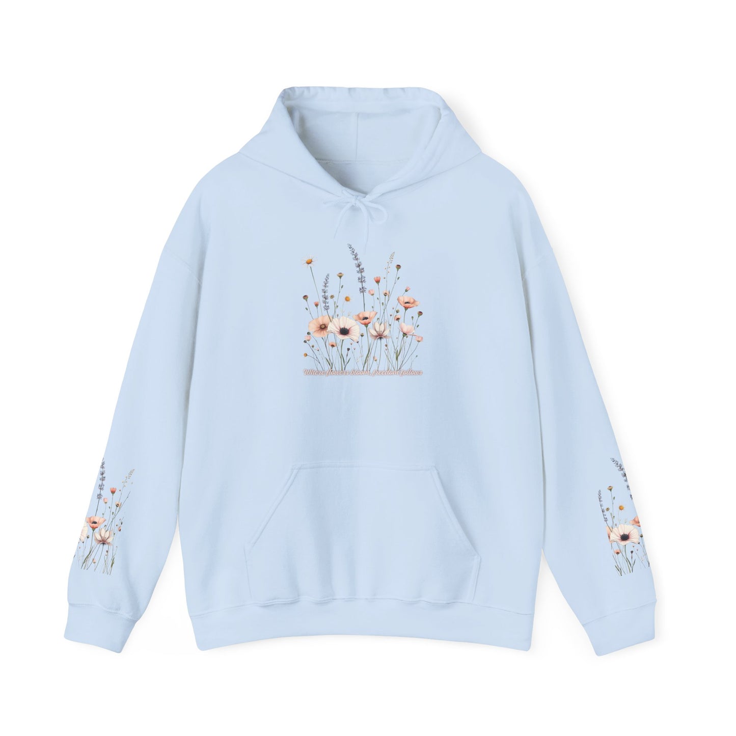 Floral Meadow Hoodie — Soft Pastel Wildflower Garden Pullover