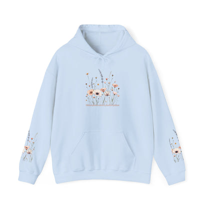Floral Meadow Hoodie — Soft Pastel Wildflower Garden Pullover