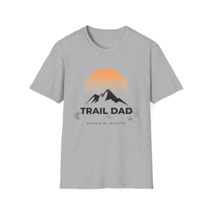 Trail Dad T-Shirt — Mountain Sunrise Hiking Tee for Outdoor Dads
