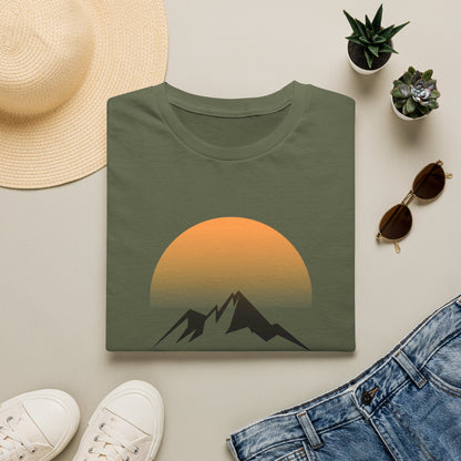 Trail Dad T-Shirt — Mountain Sunrise Hiking Tee for Outdoor Dads