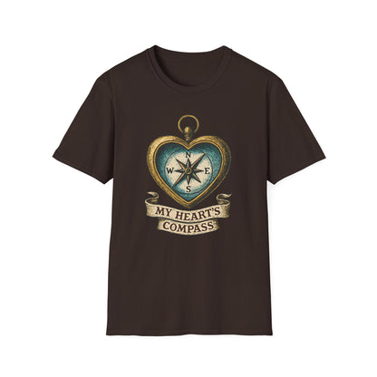 Heart Compass Design “My Heart's Compass” | Romantic Adventure Tee