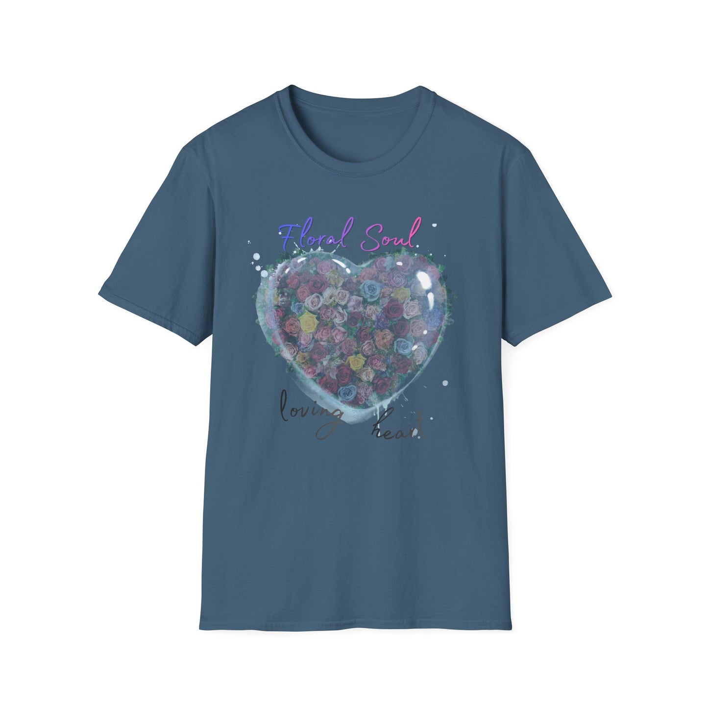Floral Soul Loving Heart T-Shirt — Watercolor Heart Floral Tee for Women & Moms