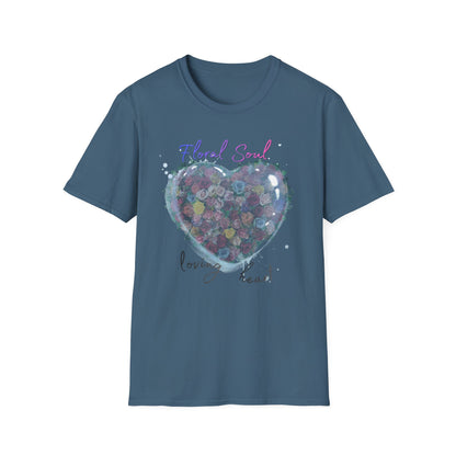 Floral Soul Loving Heart T-Shirt — Watercolor Heart Floral Tee for Women & Moms