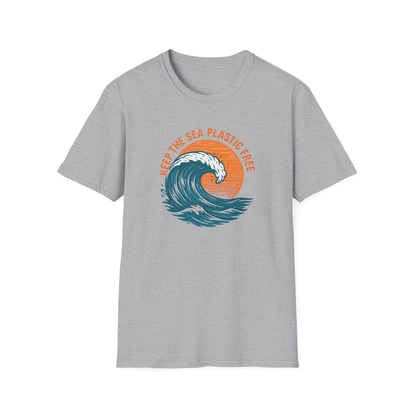 Keep the Sea Plastic Free Vintage Wave - Eco-Conscious Ocean Conservation Tee