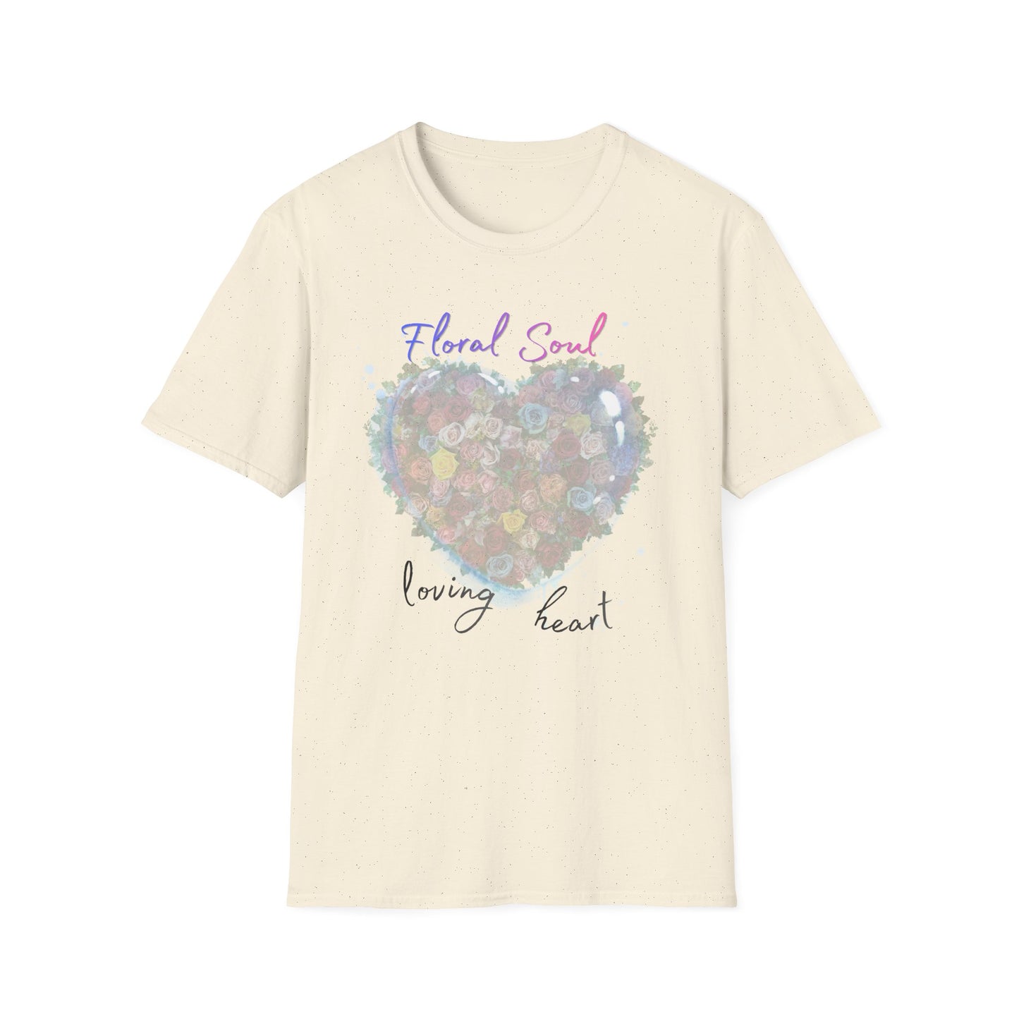 Floral Soul Loving Heart T-Shirt — Watercolor Heart Floral Tee for Women & Moms