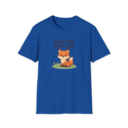 Fox T-Shirt — "Stay Wild, Moon Child" Cute Woodland Graphic Tee