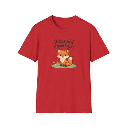 Fox T-Shirt — "Stay Wild, Moon Child" Cute Woodland Graphic Tee