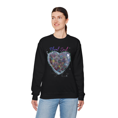 Floral Soul Heart Sweatshirt — 'Loving Heart' Pastel Floral Crewneck