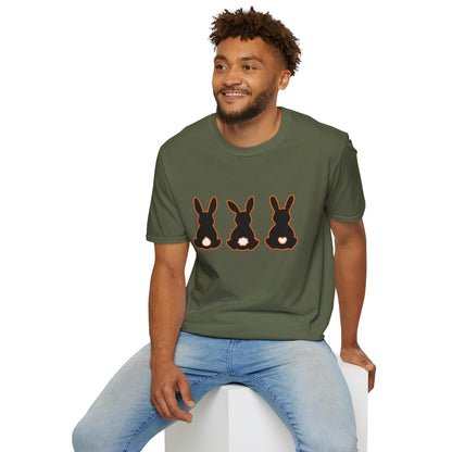 Bunny Trio Silhouette T-Shirt — Cute Easter Rabbit Graphic Tee