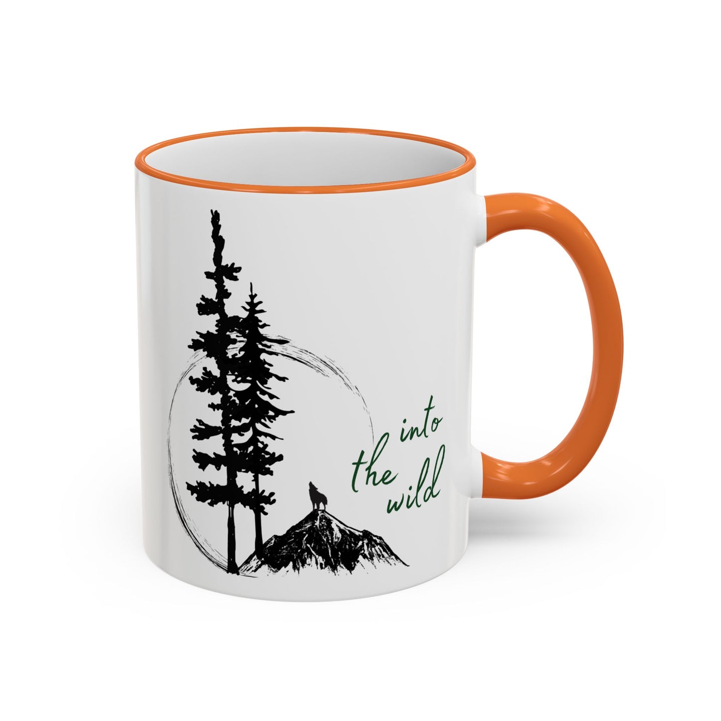 Adventure Coffee Mug — 'Get Out of Office' Forest Accent Rim & Handle Mug (11oz)