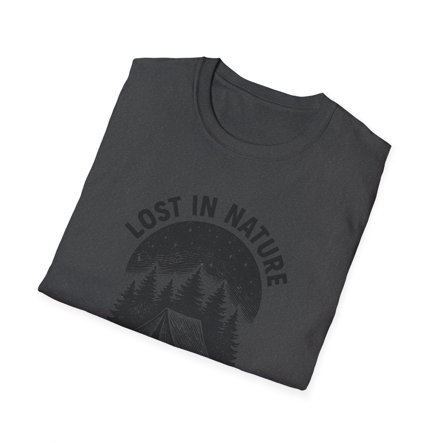 Lost in Nature Camping T-Shirt — Vintage Tent & Pine Trees Outdoor Shirt
