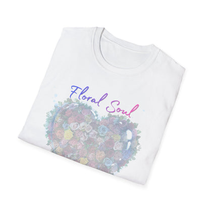 Floral Soul Loving Heart T-Shirt — Watercolor Heart Floral Tee for Women & Moms