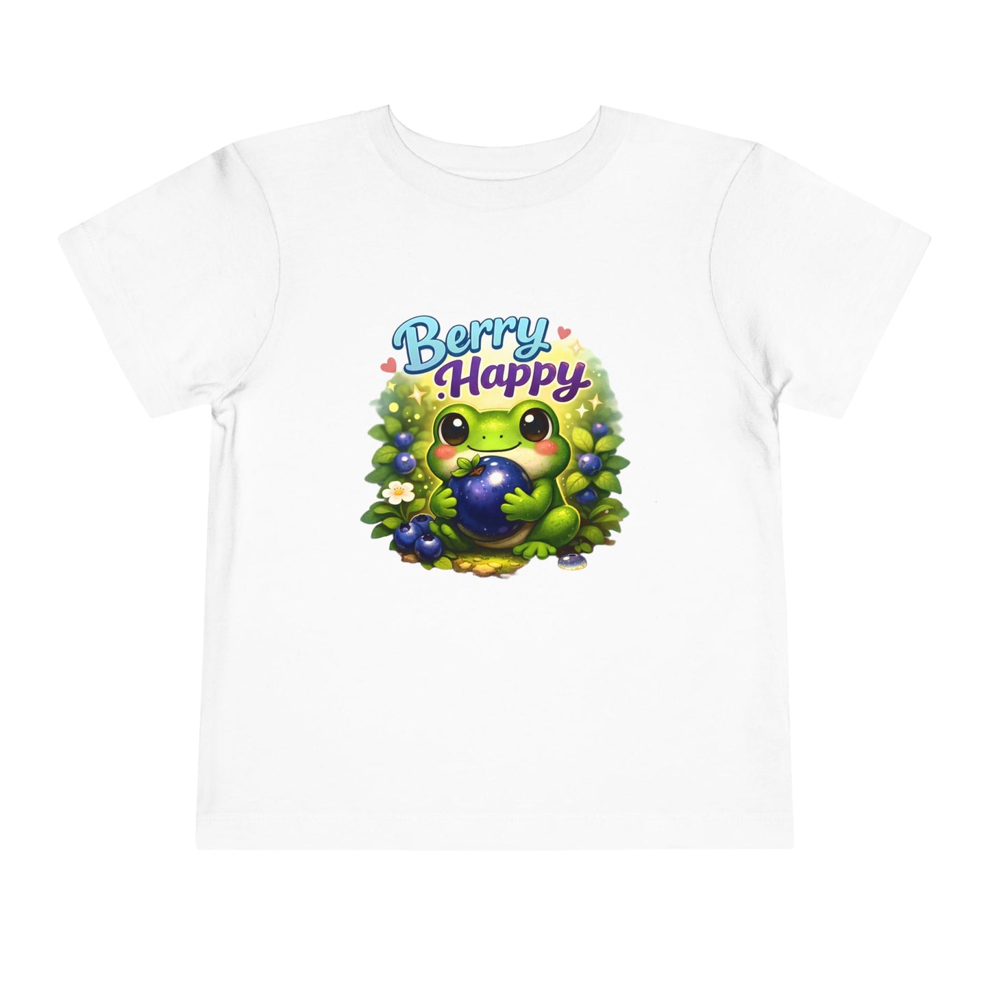Berry Happy Frog Toddler Tee — Cute Blueberry Frog Kids T-Shirt