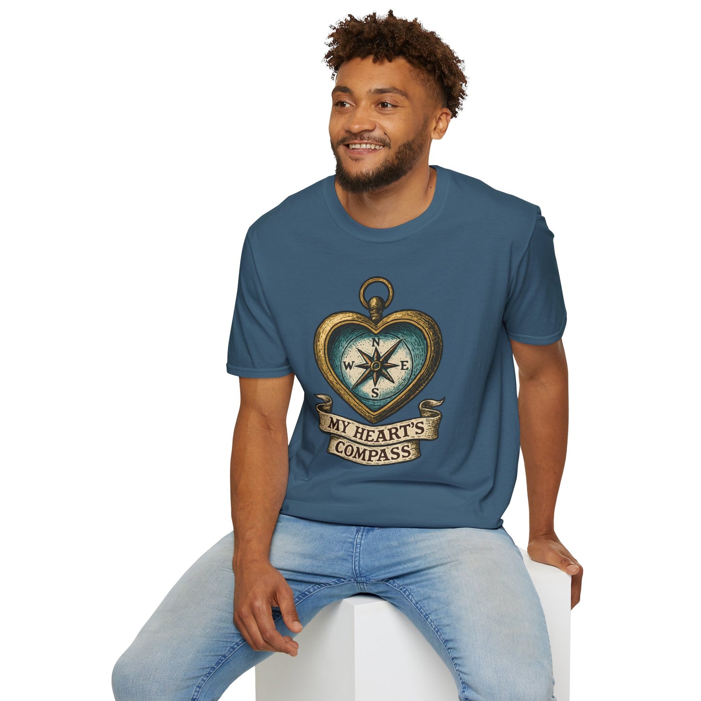 Heart Compass Design “My Heart's Compass” | Romantic Adventure Tee