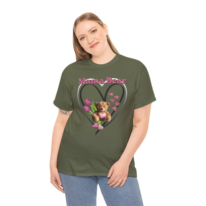 Mama Bear Heart Tee — Cute Teddy & Tulip Mother’s Day Shirt
