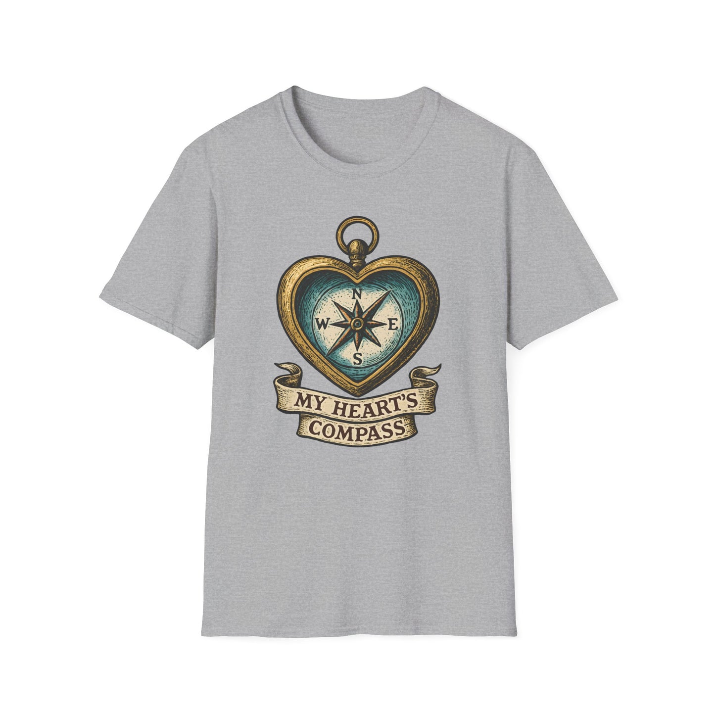 Heart Compass Design “My Heart's Compass” | Romantic Adventure Tee