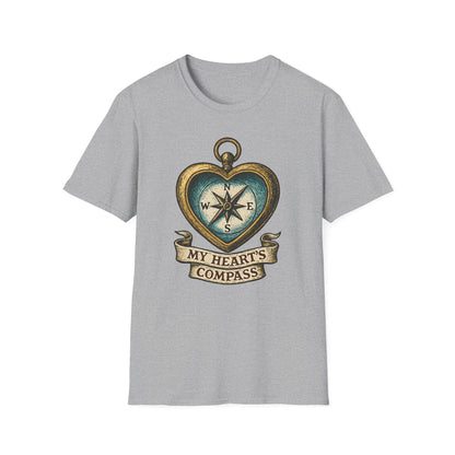 Heart Compass Design “My Heart's Compass” | Romantic Adventure Tee