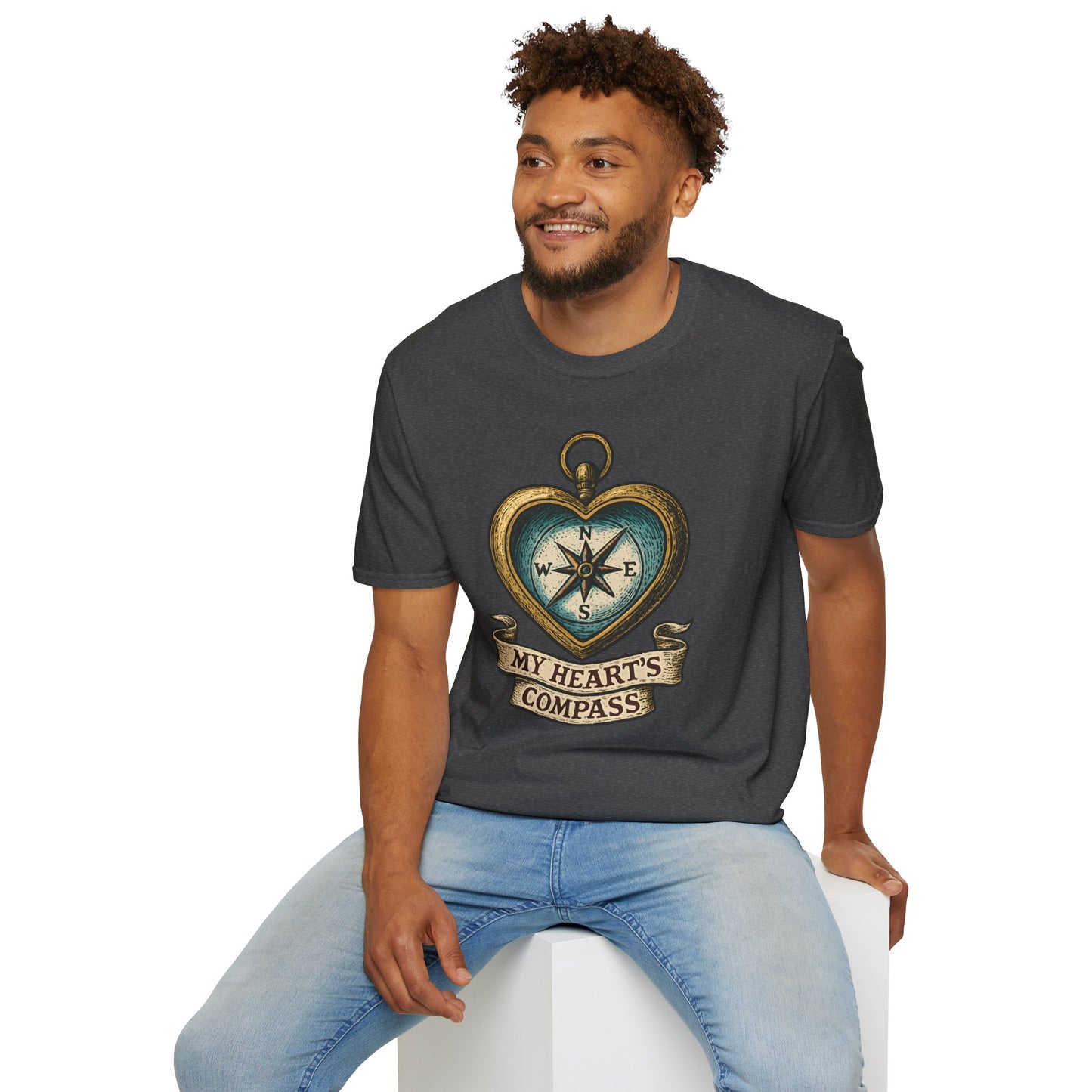 Heart Compass Design “My Heart's Compass” | Romantic Adventure Tee