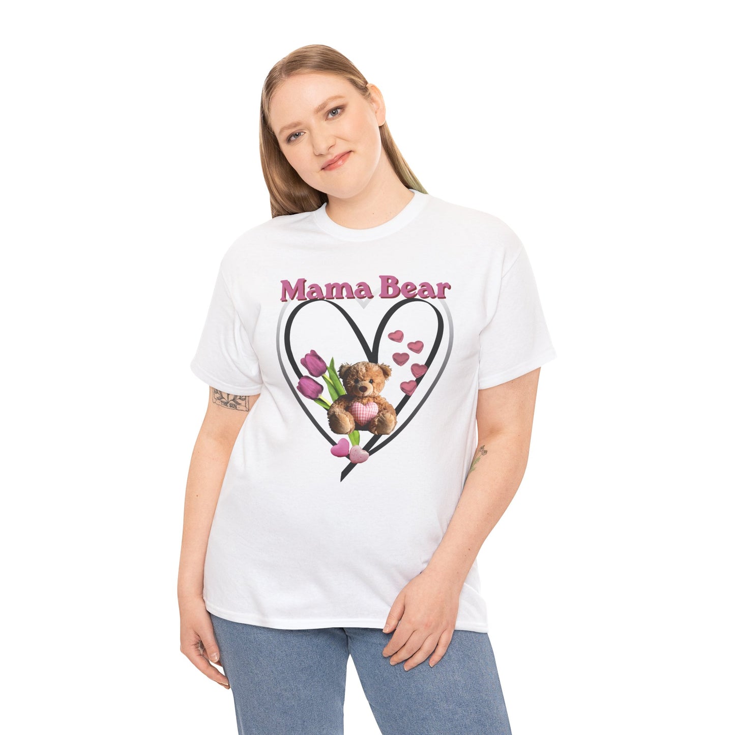 Mama Bear Heart Tee — Cute Teddy & Tulip Mother’s Day Shirt