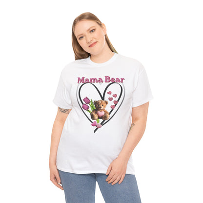 Mama Bear Heart Tee — Cute Teddy & Tulip Mother’s Day Shirt