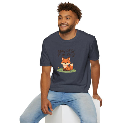 Fox T-Shirt — "Stay Wild, Moon Child" Cute Woodland Graphic Tee