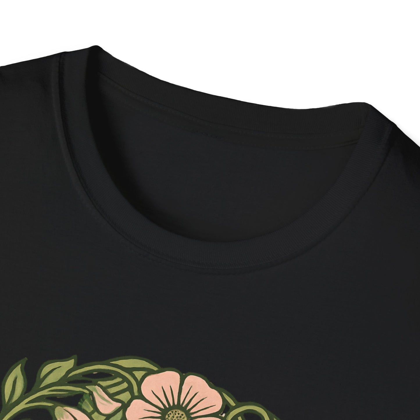 Floral Crown Portrait T-Shirt - Botanical Art Tee